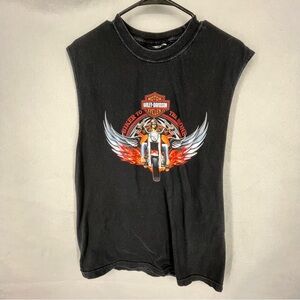 Harley-Davidson Black Graphic sleeveless Tank Top biker to the bone